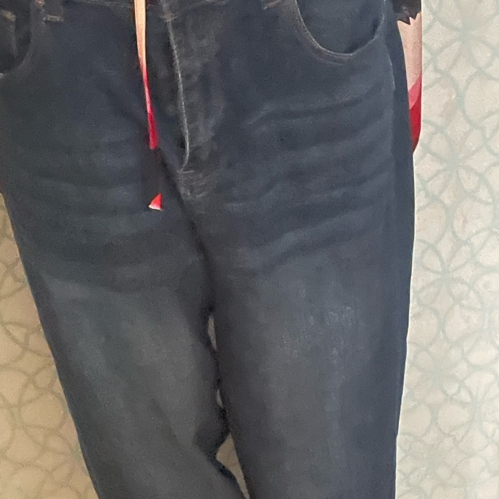 Waxed Blue Denim Jeans in in excellent condition size 10